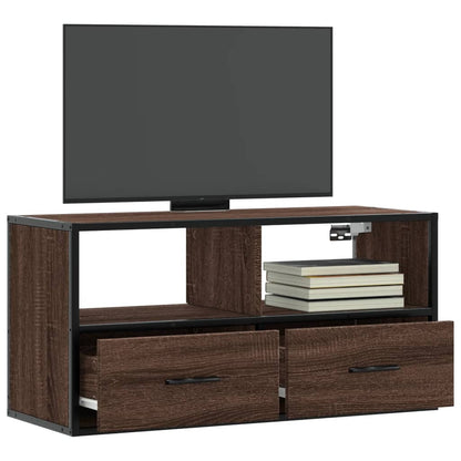 Mobile TV Rovere Marrone 80x31x39,5cm Legno Multistrato Metallo