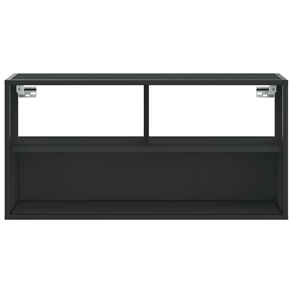 Mobile TV Nero 80x31x39,5 cm in Truciolato e Metallo