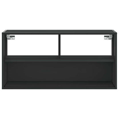 Mobile TV Nero 80x31x39,5 cm in Truciolato e Metallo