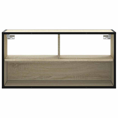 Mobile TV Rovere Sonoma 80x31x39,5 cm Legno Multistrato Metallo