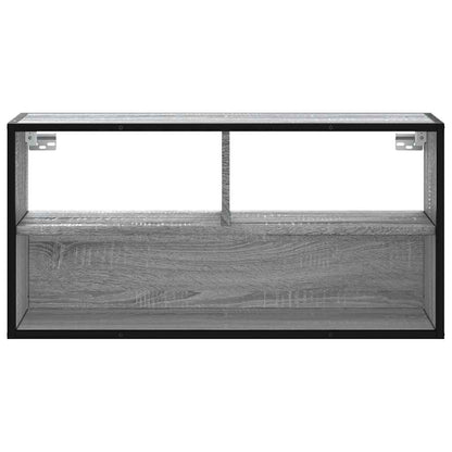 Mobile TV Grigio Sonoma 80x31x39,5 cm Legno Multistrato Metallo
