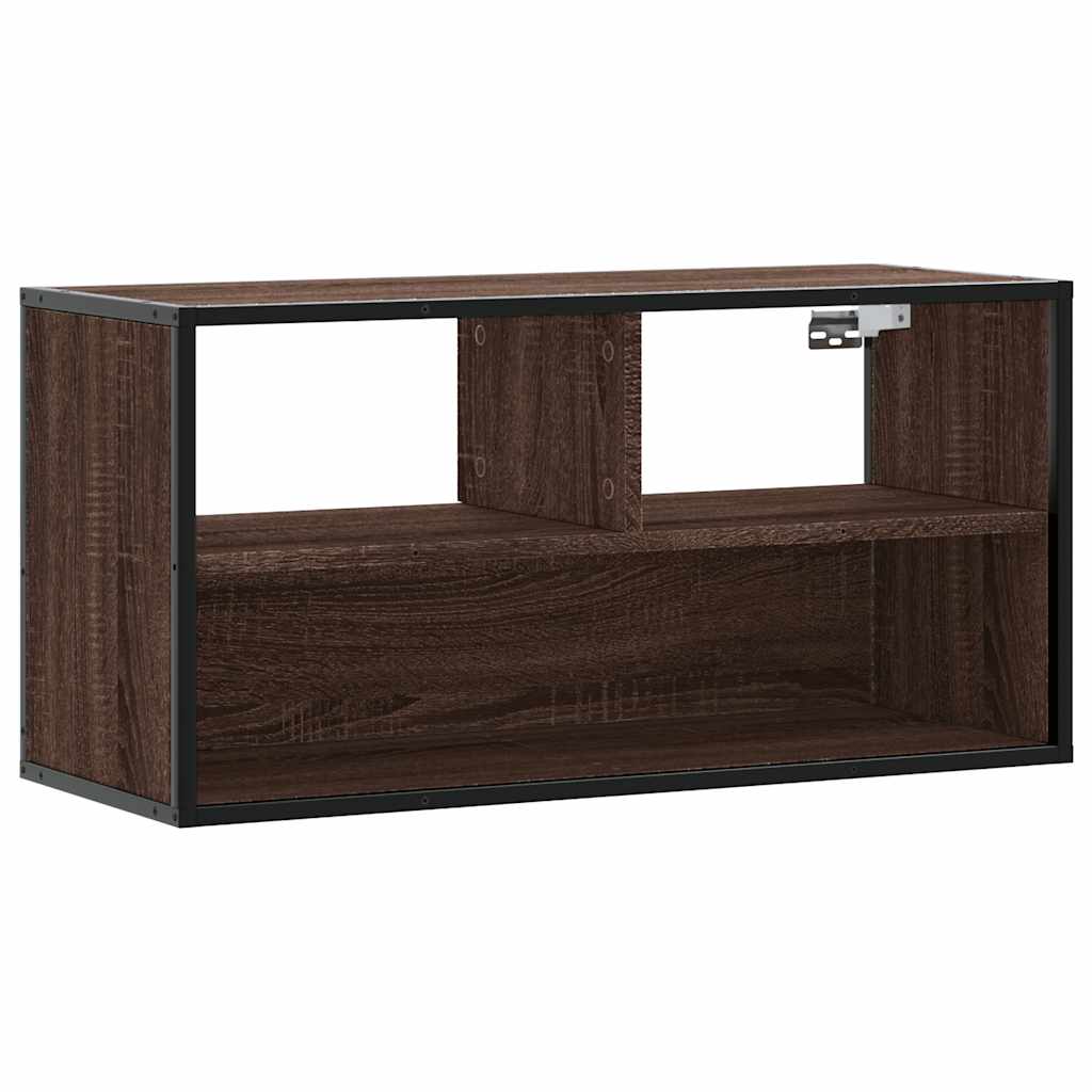 Mobile TV Rovere Marrone 80x31x39,5cm Legno Multistrato Metallo