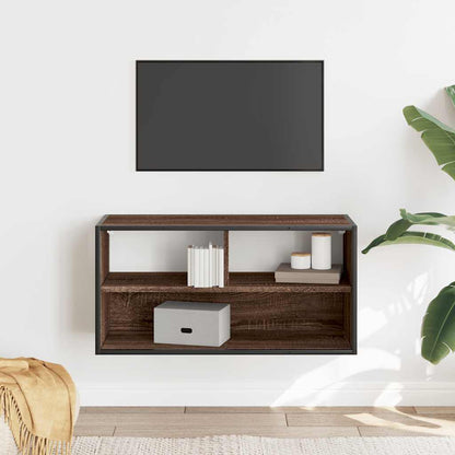 Mobile TV Rovere Marrone 80x31x39,5cm Legno Multistrato Metallo