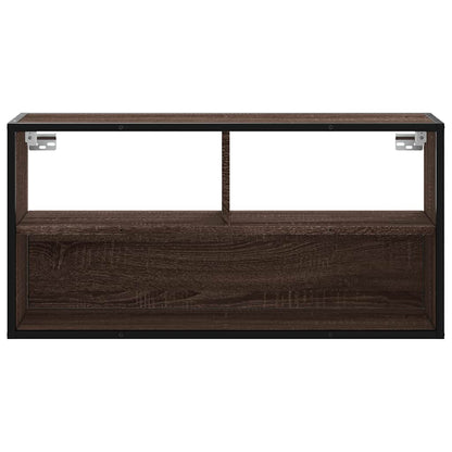 Mobile TV Rovere Marrone 80x31x39,5cm Legno Multistrato Metallo