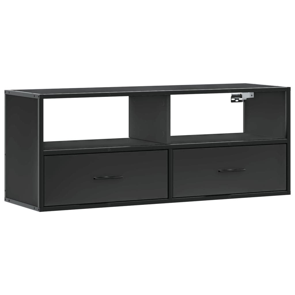 Mobile Porta TV Nero 100x31x39,5 cm in Truciolato e Metallo