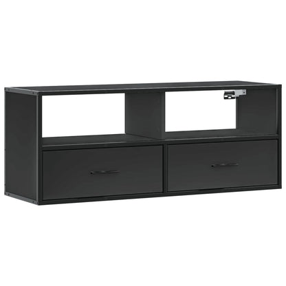 Mobile Porta TV Nero 100x31x39,5 cm in Truciolato e Metallo