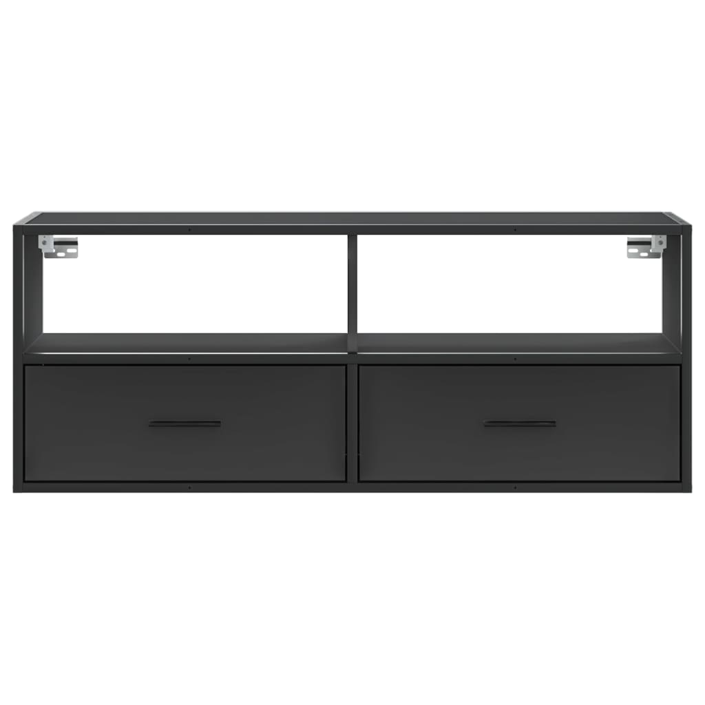 Mobile Porta TV Nero 100x31x39,5 cm in Truciolato e Metallo