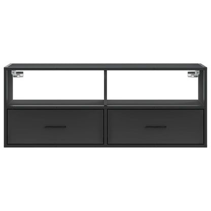 Mobile Porta TV Nero 100x31x39,5 cm in Truciolato e Metallo