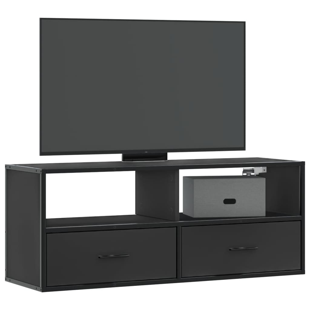 Mobile Porta TV Nero 100x31x39,5 cm in Truciolato e Metallo