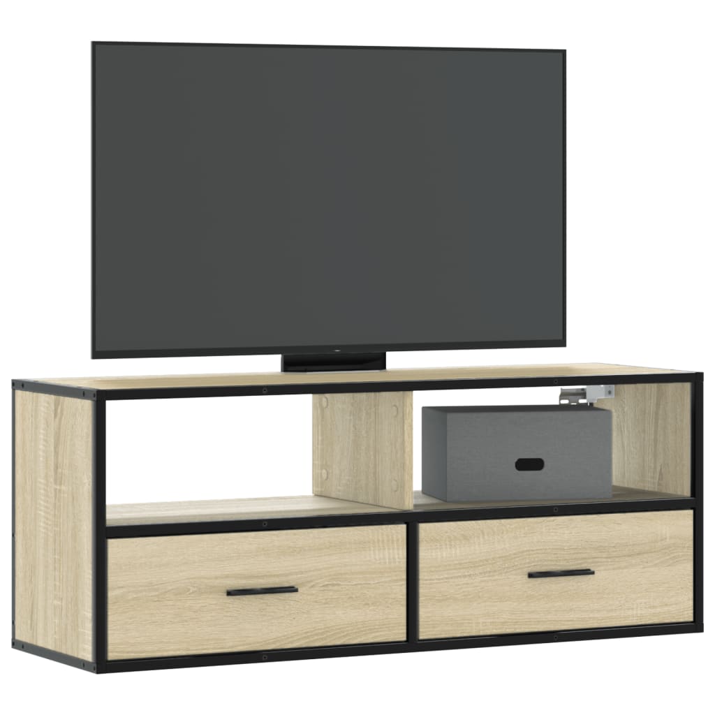 Mobile TV Rovere Sonoma 100x31x39,5cm Legno Multistrato Metallo