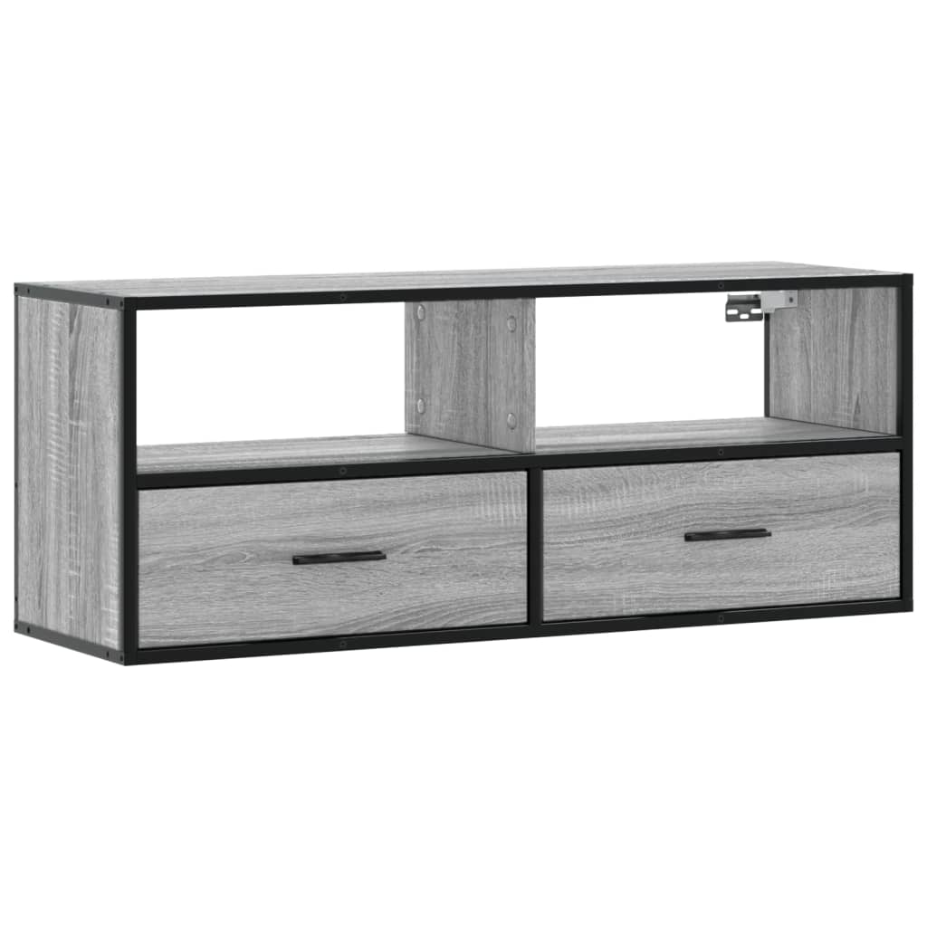 Mobile TV Grigio Sonoma 100x31x39,5cm Legno Multistrato Metallo