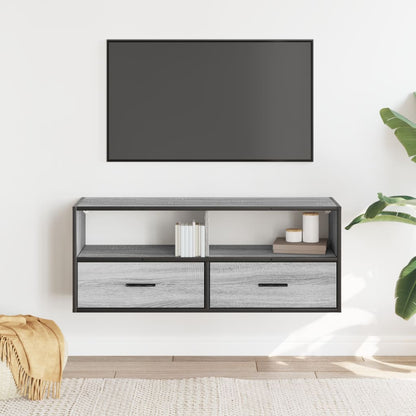 Mobile TV Grigio Sonoma 100x31x39,5cm Legno Multistrato Metallo