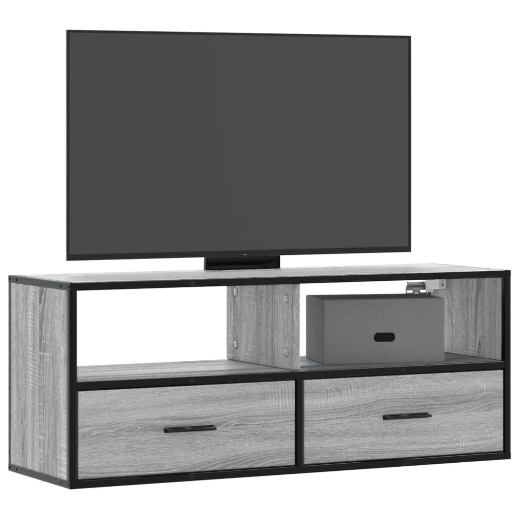 Mobile TV Grigio Sonoma 100x31x39,5cm Legno Multistrato Metallo