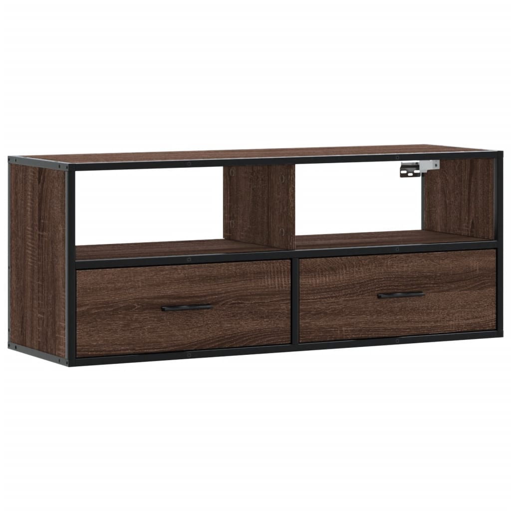 Mobile TV Rovere Marrone 100x31x39,5 cm in Truciolato e Metallo