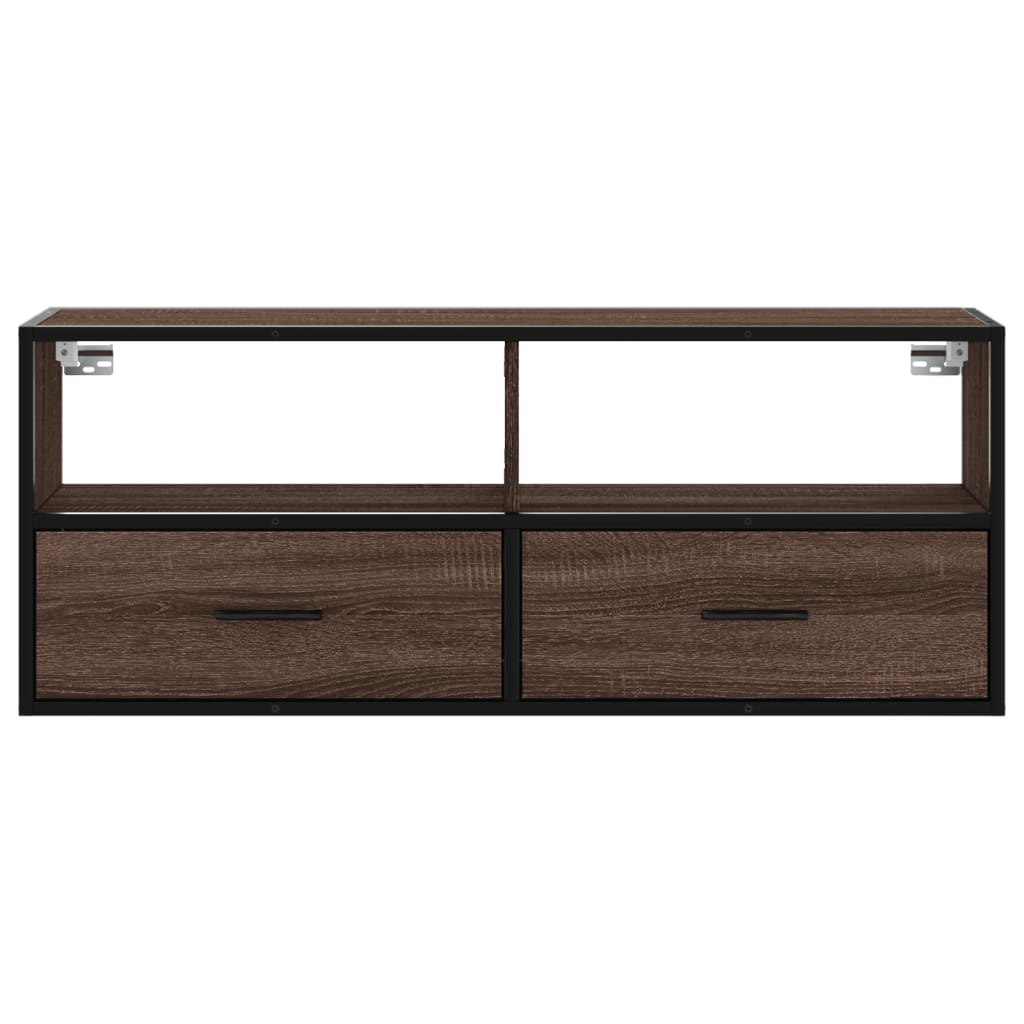 Mobile TV Rovere Marrone 100x31x39,5 cm in Truciolato e Metallo