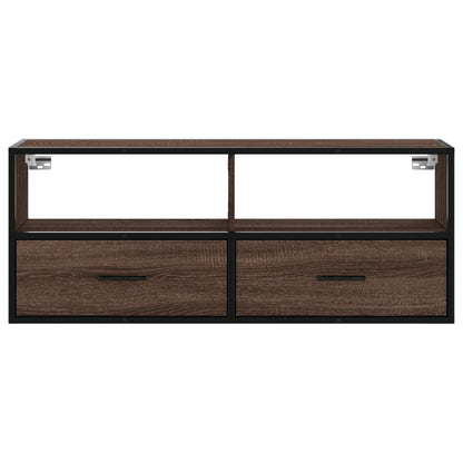 Mobile TV Rovere Marrone 100x31x39,5 cm in Truciolato e Metallo