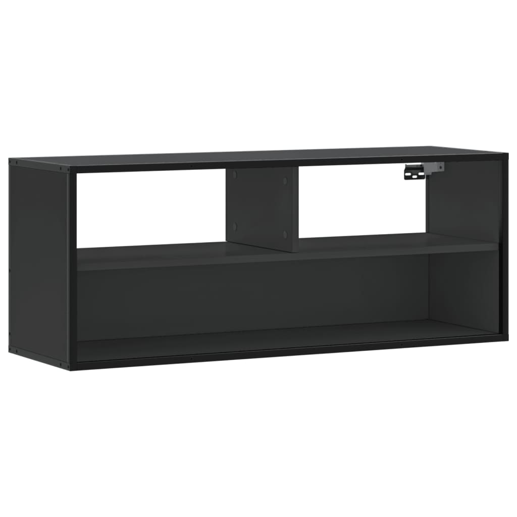 Mobile Porta TV Nero 100x31x39,5 cm in Truciolato e Metallo