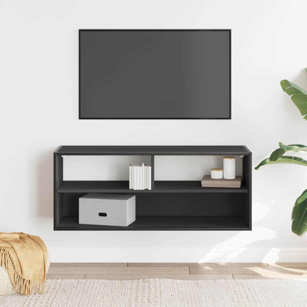 Mobile Porta TV Nero 100x31x39,5 cm in Truciolato e Metallo