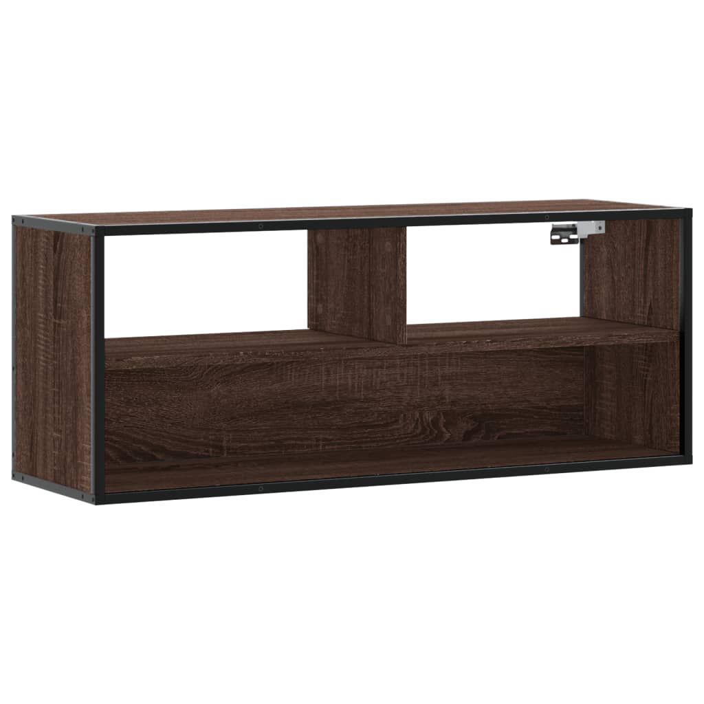Mobile TV Rovere Marrone 100x31x39,5 cm in Truciolato e Metallo