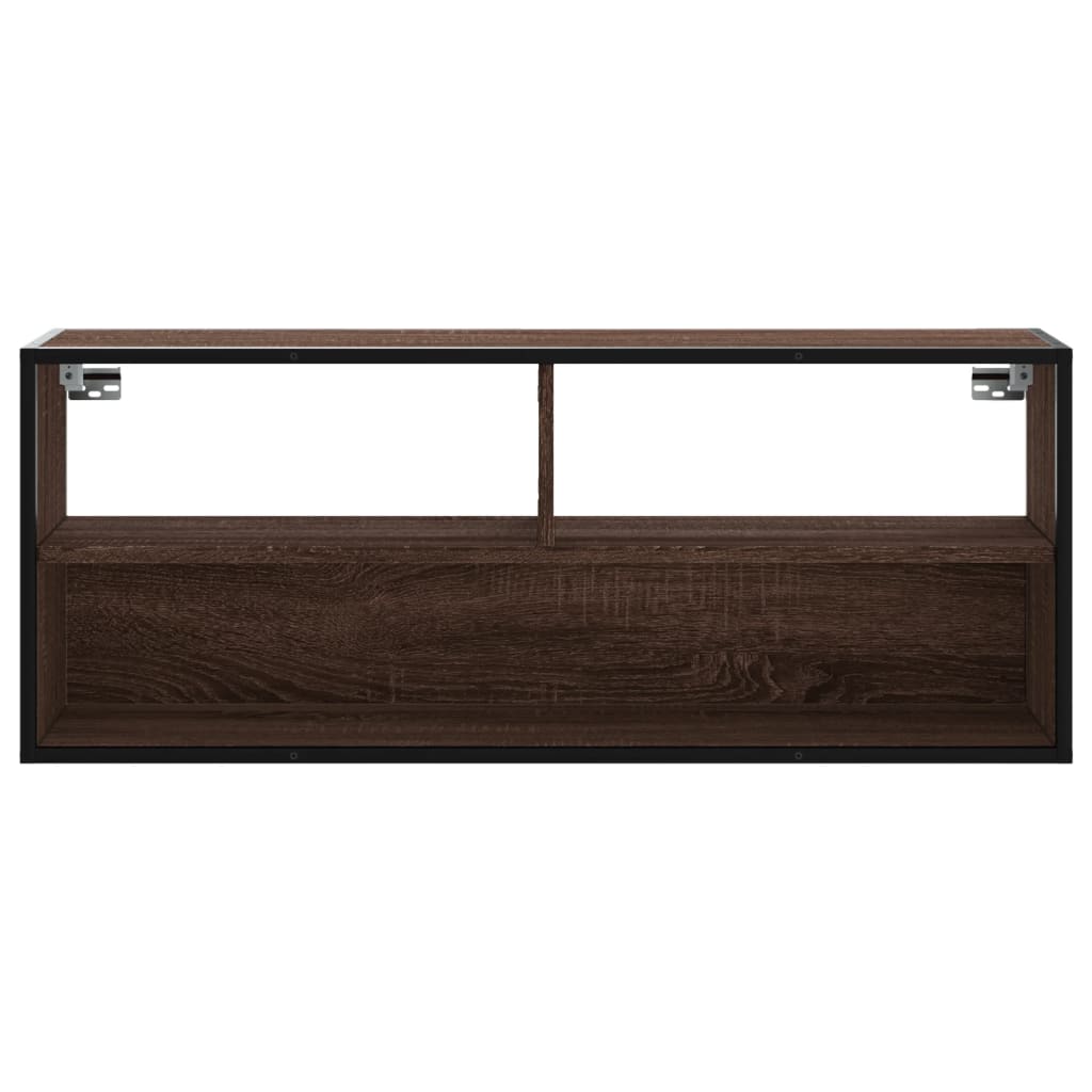 Mobile TV Rovere Marrone 100x31x39,5 cm in Truciolato e Metallo