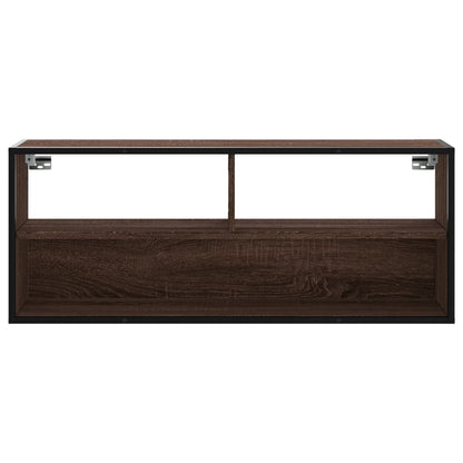 Mobile TV Rovere Marrone 100x31x39,5 cm in Truciolato e Metallo