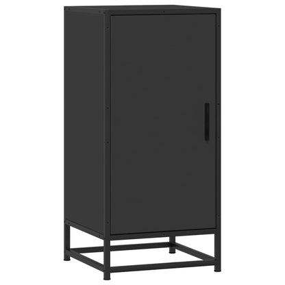 Credenza Rovere Nera 35,5x35x76 cm in Truciolato e Metallo