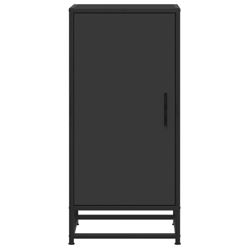 Credenza Rovere Nera 35,5x35x76 cm in Truciolato e Metallo