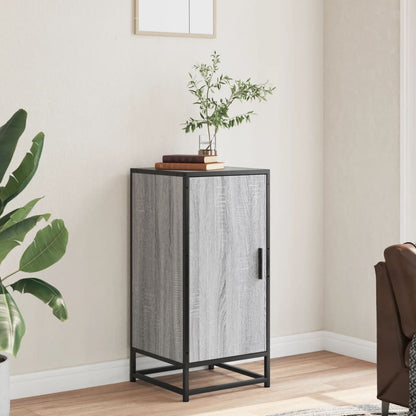 Credenza Grigio Sonoma 35,5x35x76 cm in Truciolato e Metallo
