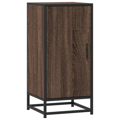 Credenza Rovere Marrone 35,5x35x76 cm in Truciolato e Metallo