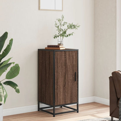 Credenza Rovere Marrone 35,5x35x76 cm in Truciolato e Metallo