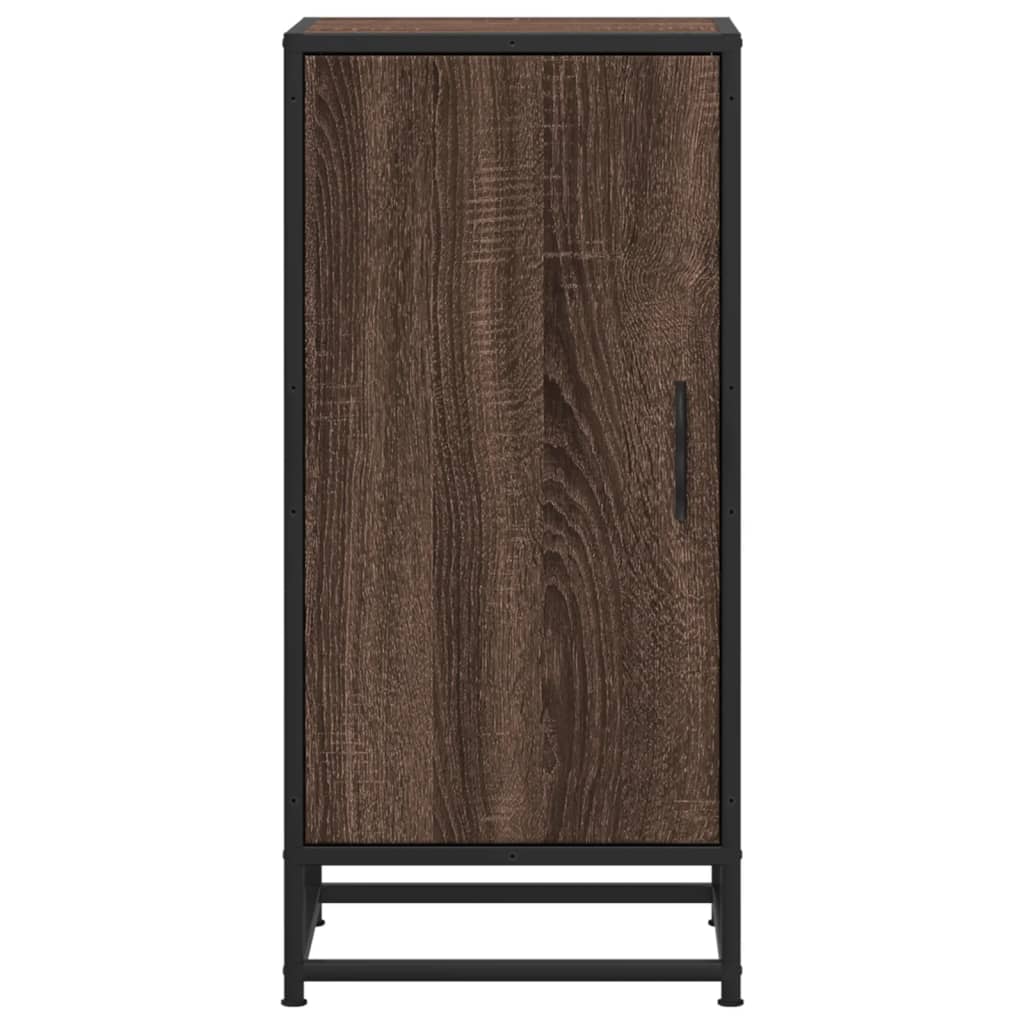 Credenza Rovere Marrone 35,5x35x76 cm in Truciolato e Metallo