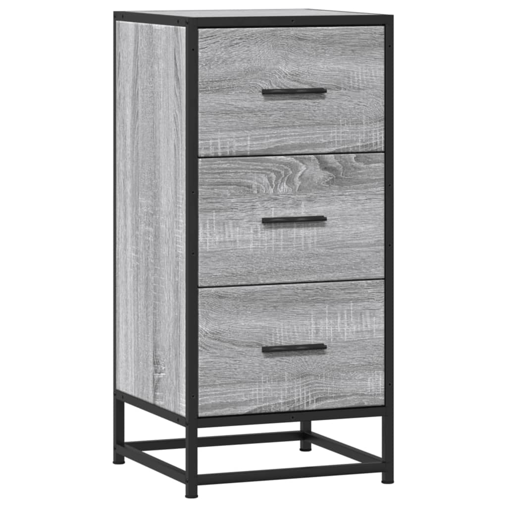 Credenza Grigio Sonoma 35,5x35x76 cm in Truciolato e Metallo