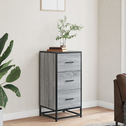 Credenza Grigio Sonoma 35,5x35x76 cm in Truciolato e Metallo