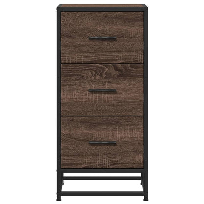 Credenza Rovere Marrone 35,5x35x76 cm in Truciolato e Metallo