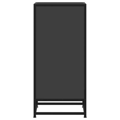 Credenza Rovere Nera 35,5x35x76 cm in Truciolato e Metallo