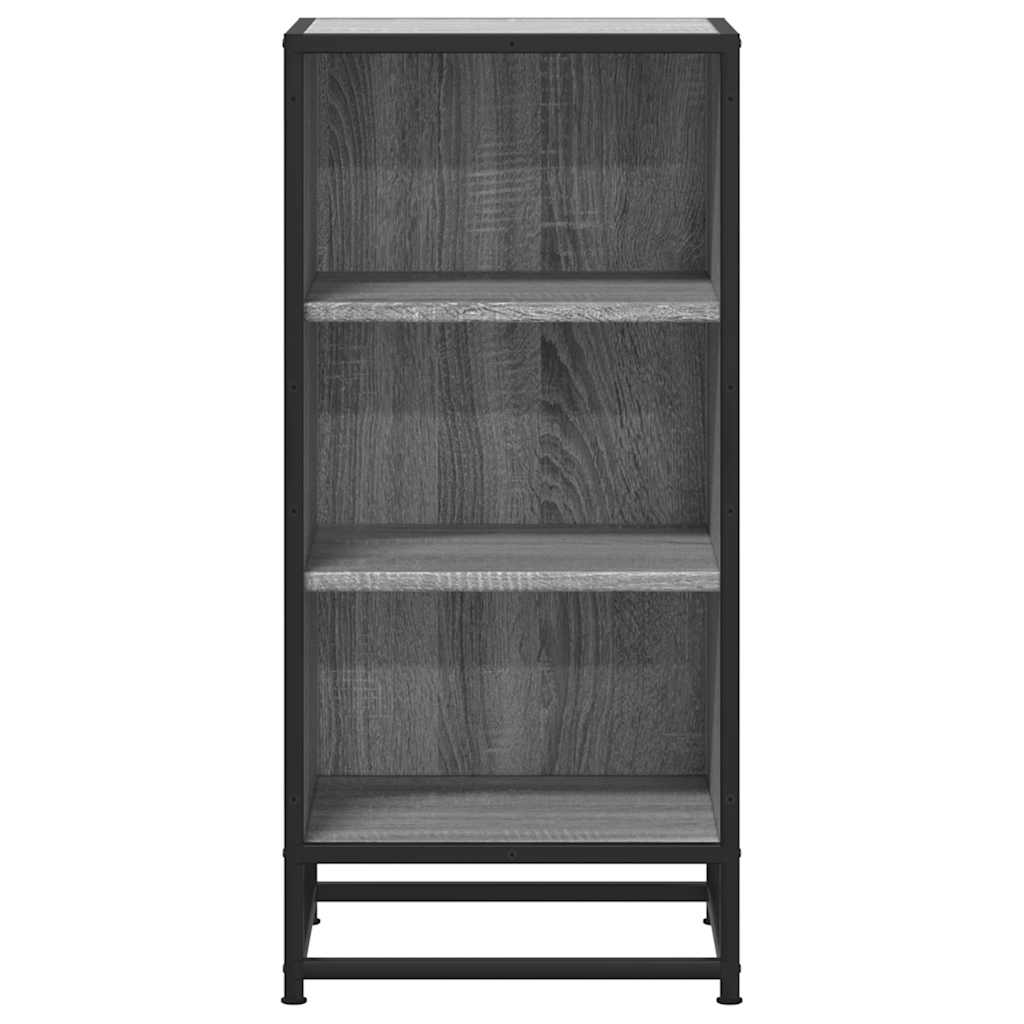 Credenza Grigio Sonoma 35,5x35x76 cm in Truciolato e Metallo
