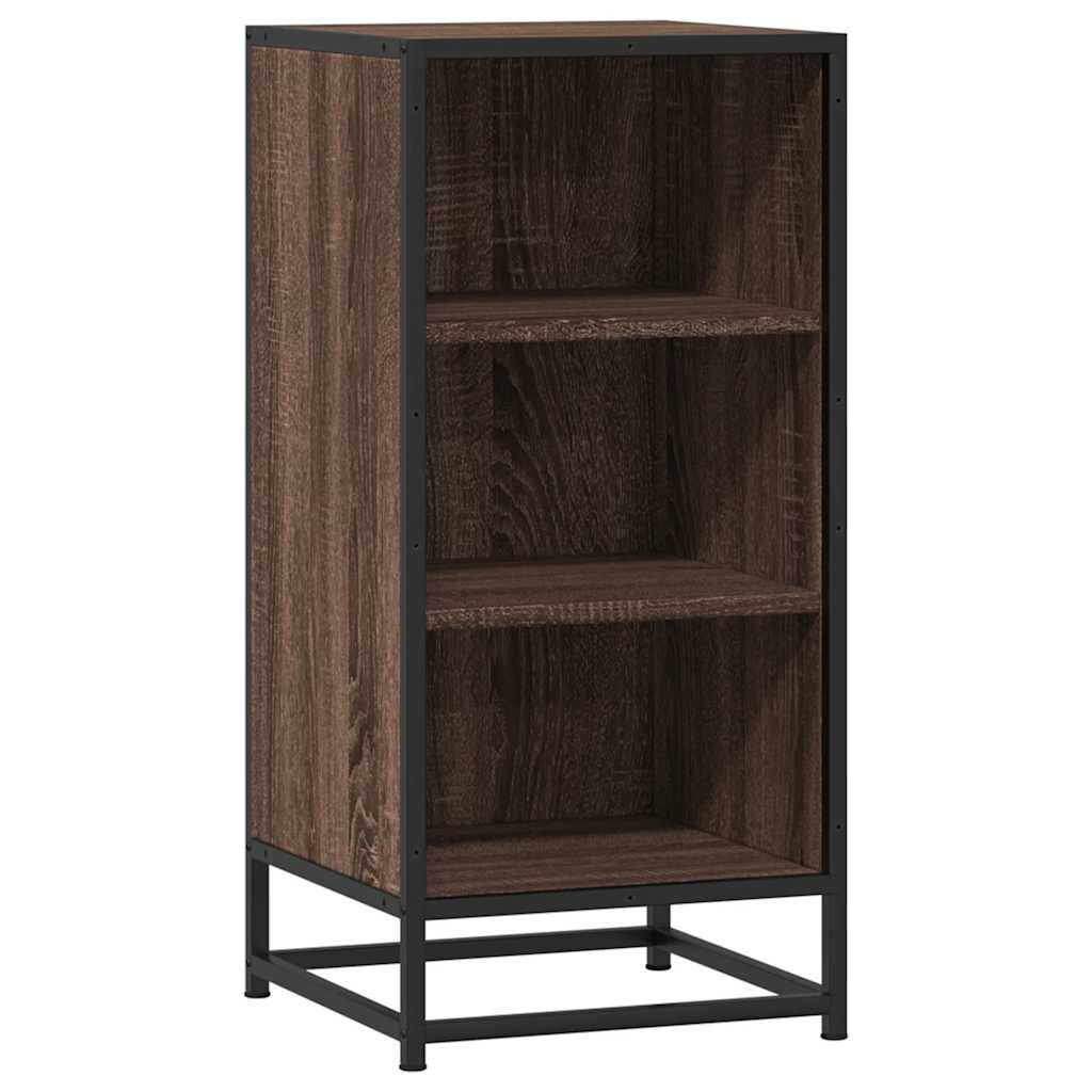 Credenza Rovere Marrone 35,5x35x76 cm in Truciolato e Metallo