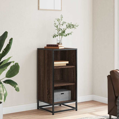 Credenza Rovere Marrone 35,5x35x76 cm in Truciolato e Metallo