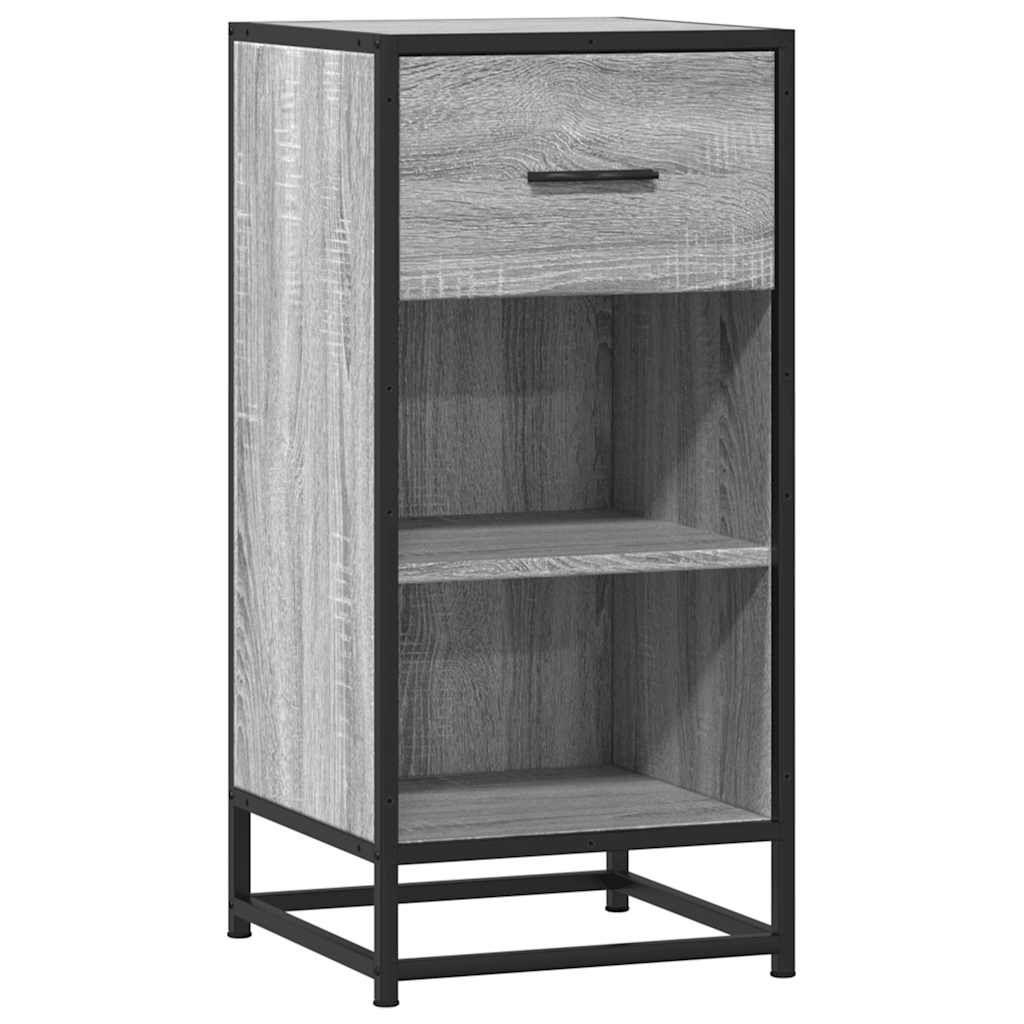 Credenza Grigio Sonoma 35,5x35x76 cm in Truciolato e Metallo