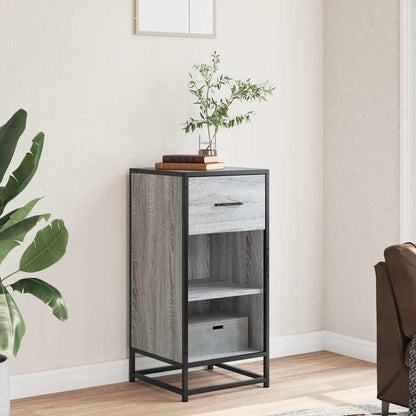 Credenza Grigio Sonoma 35,5x35x76 cm in Truciolato e Metallo