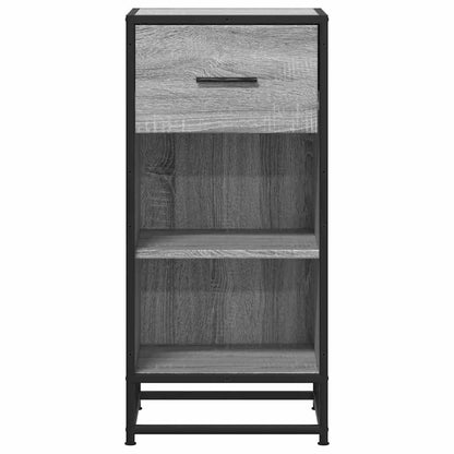 Credenza Grigio Sonoma 35,5x35x76 cm in Truciolato e Metallo