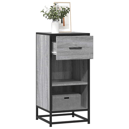 Credenza Grigio Sonoma 35,5x35x76 cm in Truciolato e Metallo