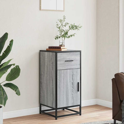 Credenza Grigio Sonoma 35,5x35x76 cm in Truciolato e Metallo