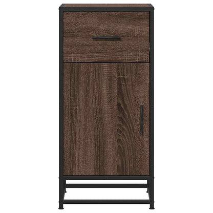 Credenza Rovere Marrone 35,5x35x76 cm in Truciolato e Metallo