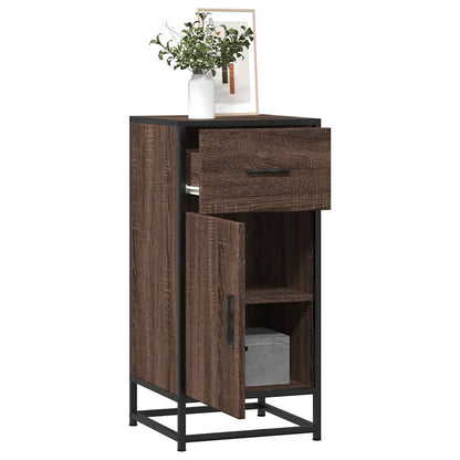 Credenza Rovere Marrone 35,5x35x76 cm in Truciolato e Metallo