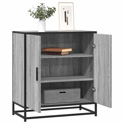 Credenza Grigio Sonoma 68x35x76 cm in Truciolato e Metallo