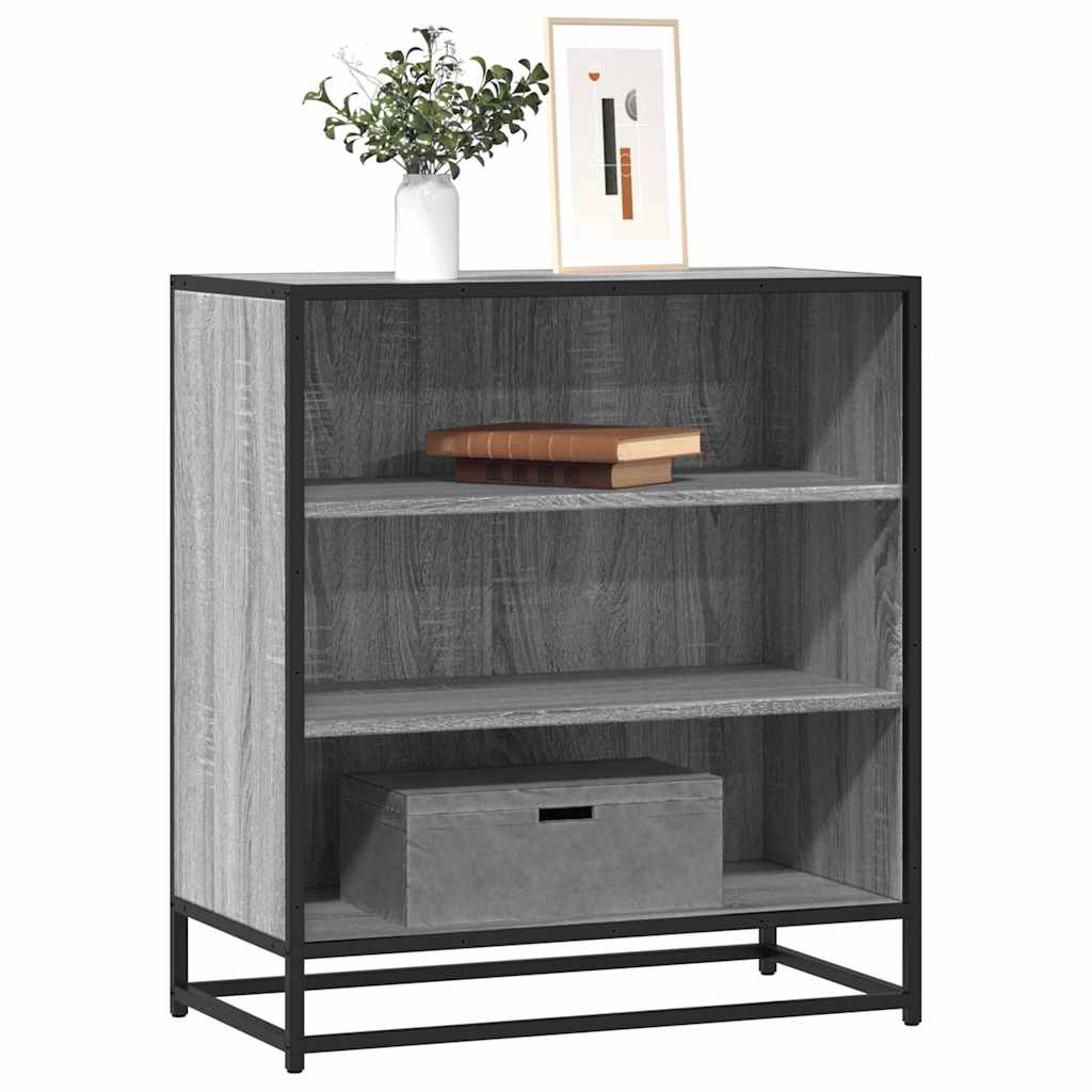 Credenza Grigio Sonoma 68x35x76 cm in Truciolato e Metallo