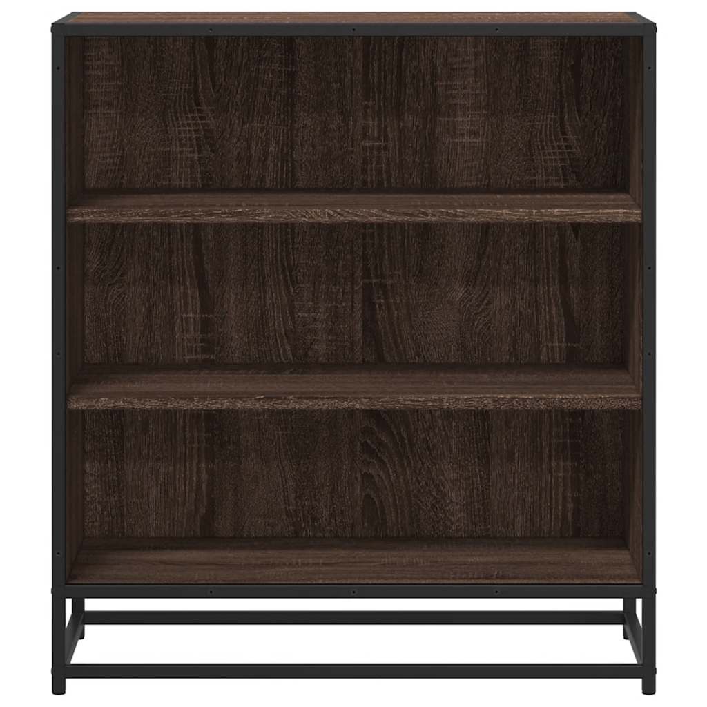 Credenza Rovere Marrone 68x35x76 cm in Truciolato e Metallo