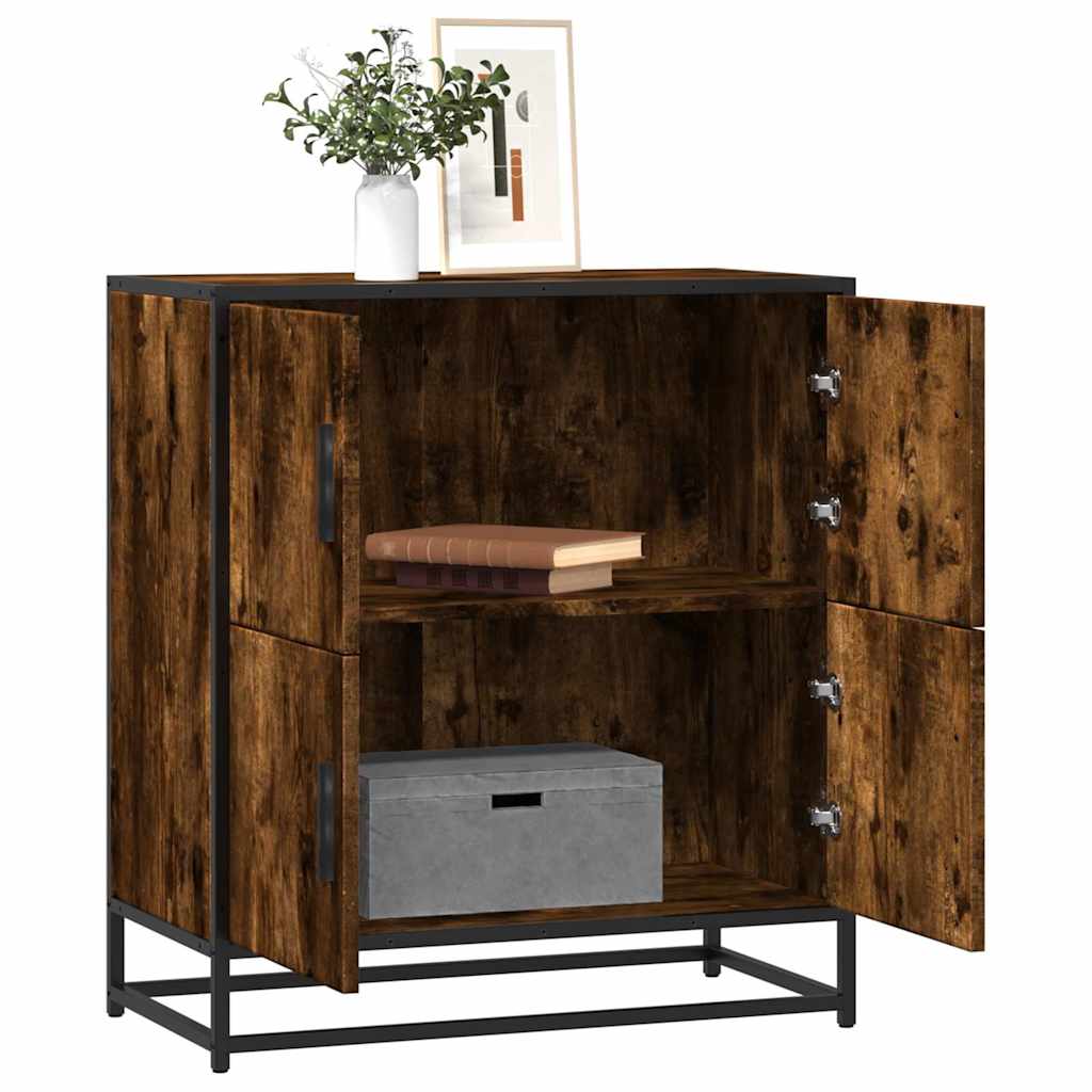 Credenza Rovere Fumo 68x35x76 cm in Legno Multistrato