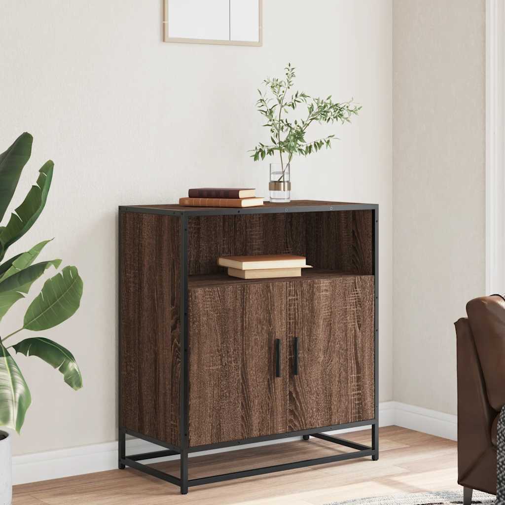 Credenza Rovere Marrone 68x35x76 cm in Legno Multistrato